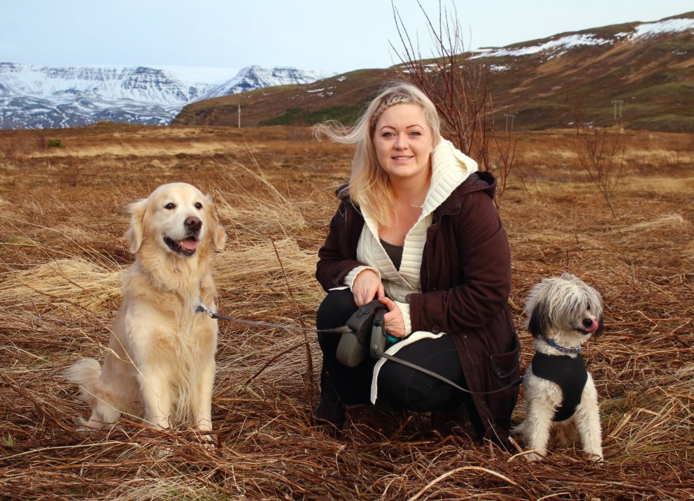 Elísabet með Bósa og Nítró