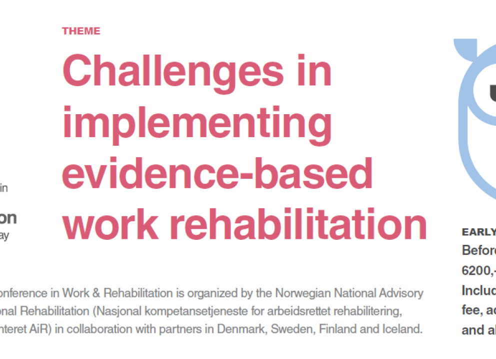 Kallað eftir útdráttum vegna norrænu ráðstefnunnar um starfsendurhæfingu