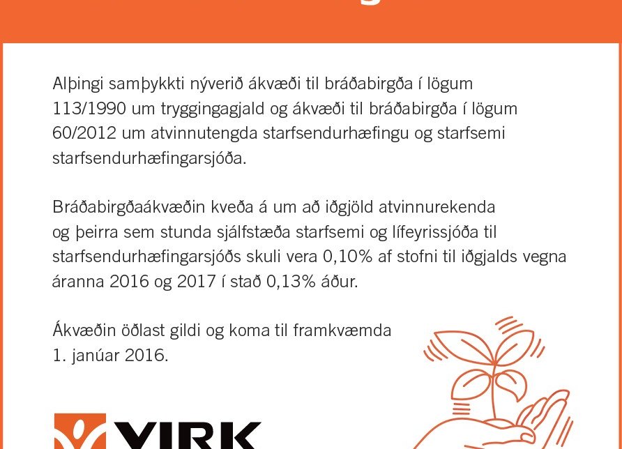 Lækkun framlags til VIRK