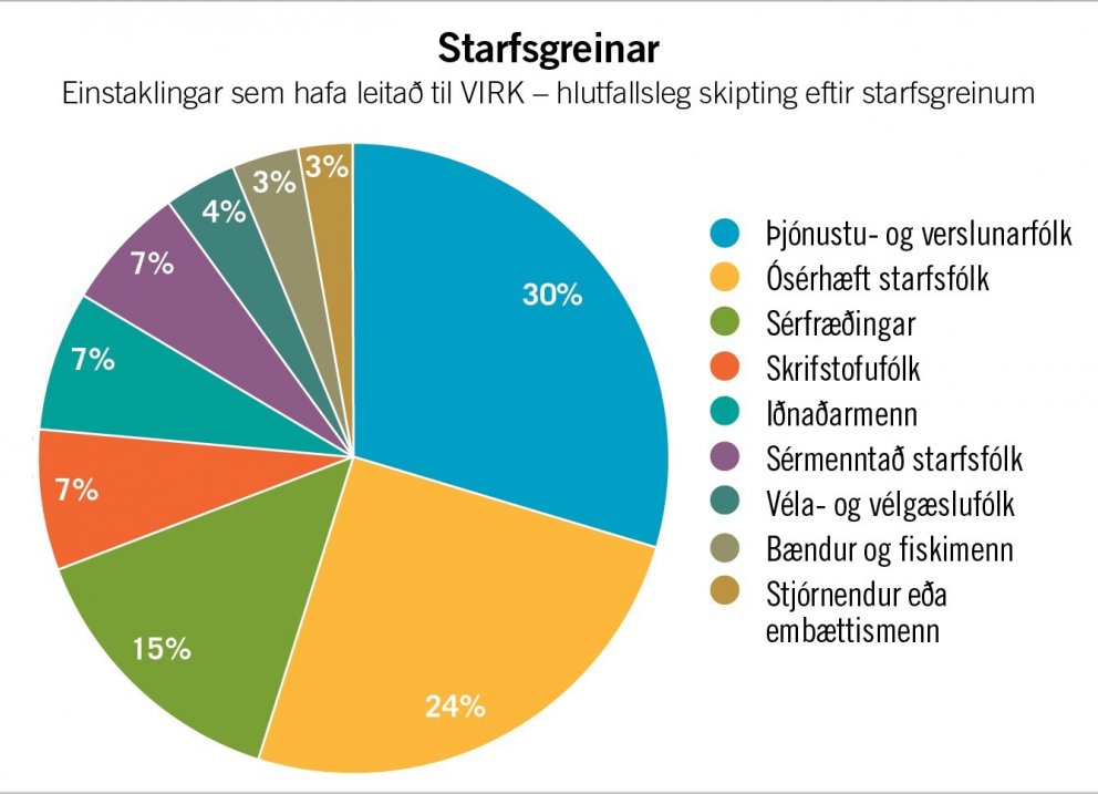 Fjölbreyttur hópur leitar til VIRK